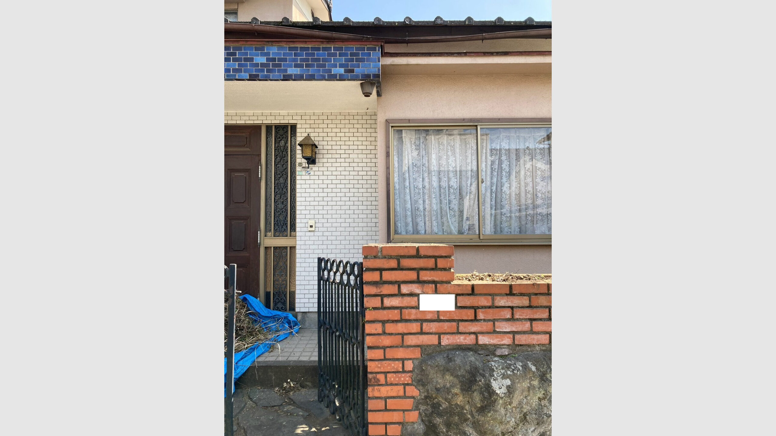 石積みとレンガ塀の解体撤去と伐採工事